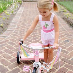 TBBC Ruthie Romper /  Strawberry Applique / The Beaufort Bonnet Company